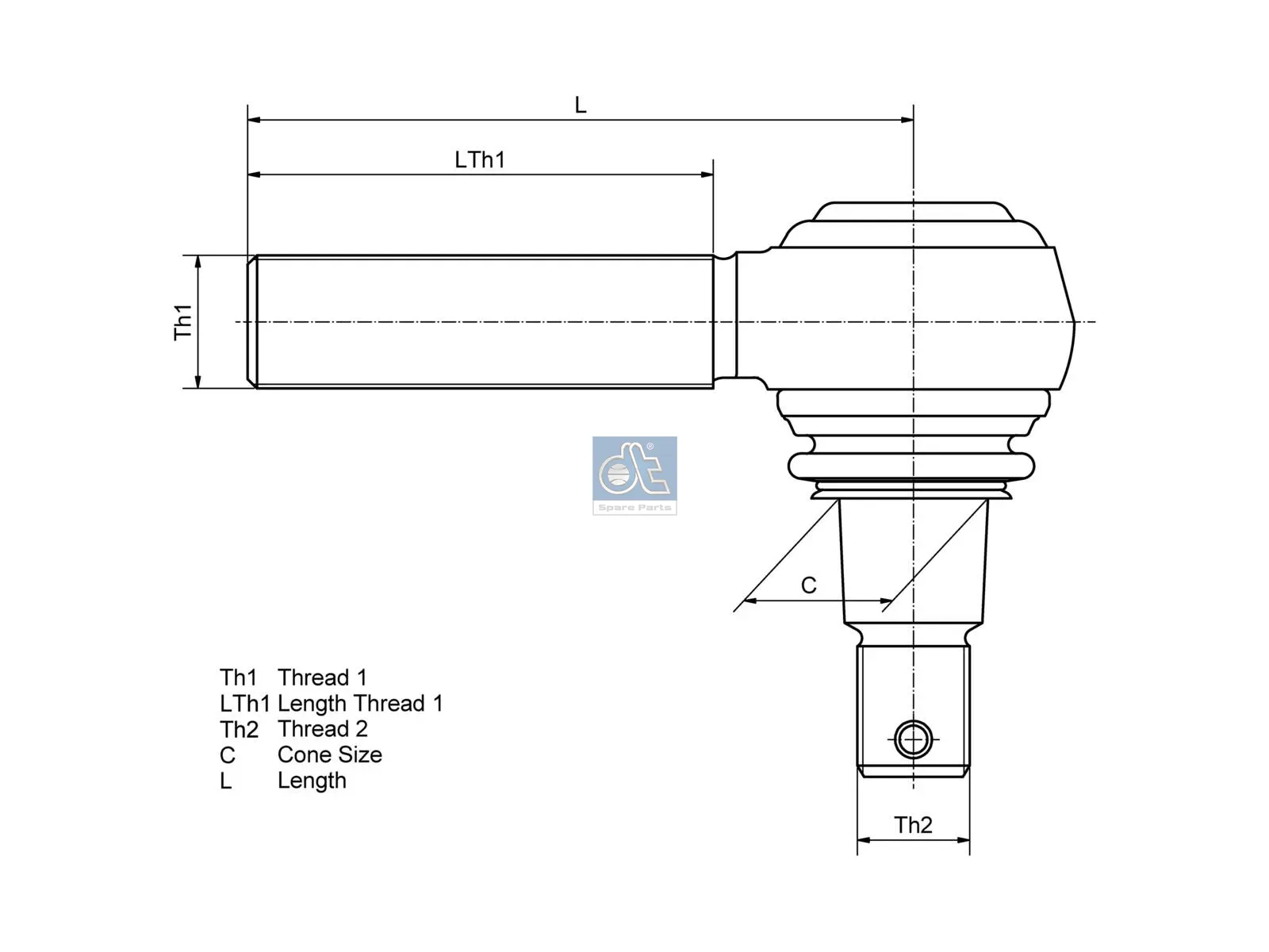 سیبک با رزوه چپ 4.61208  DIESEL TECHNIC