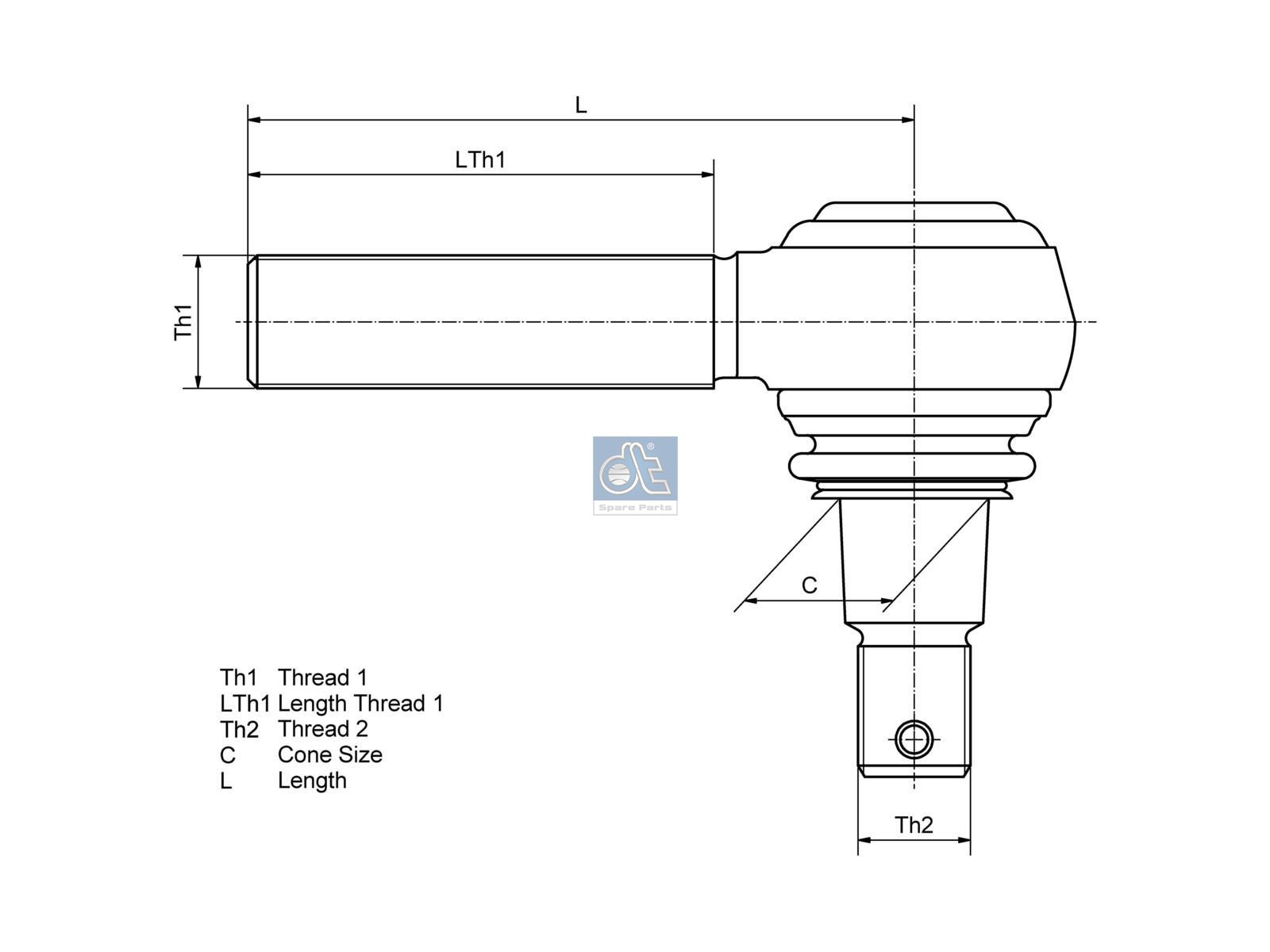 سیبک با رزوه چپ 1.19010 DIESEL TECHNIC